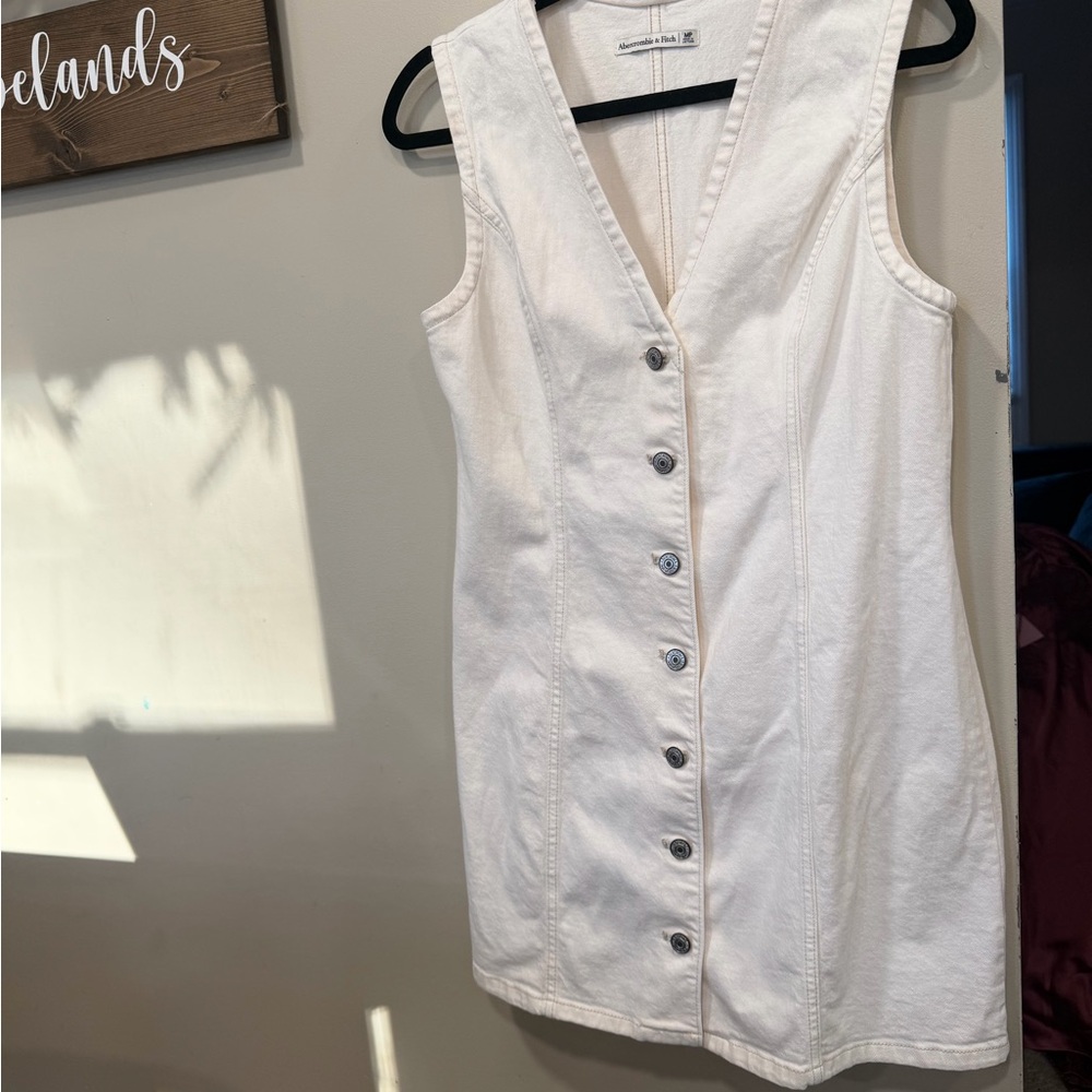 Abercrombie & Fitch White Button-Down Mini Dress